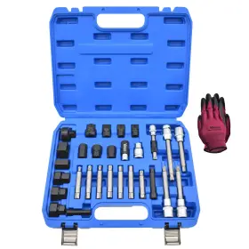 Gj-41 Branded 30pcs Alternator Pulley Remove Install Tool Kit Compatible With Vw Audi