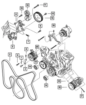 05072440ac Mopar Genuine Belt Tensioner 5072440ac