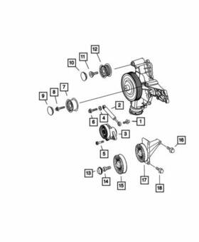 Mopar 5117690aa Genuine 2003-2008 Dodge Sprinter 2500 Belt Tensioner Pulley