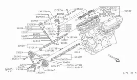 13073-v5001-01p Nissan 2-pc Pk Genuine 84-04 Infiniti 90-01 Stud Timing Tensioner A3073-v5001