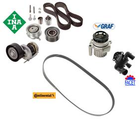 Oes Original Ina-graf-facet-continental 5vw395142732049 Timing And Belt Tensioner Water Pump Thermostat Kit For Vw Jetta Tdi 2.0l