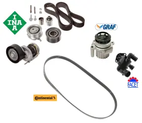 5vw395142732049 Oes Original Ina-graf-facet-continental Timing And Belt Tensioner Water Pump Thermostat Kit For Vw Jetta Tdi 2.0l