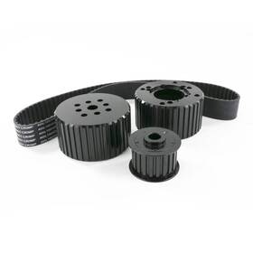Top Street Performance 10090bk Black Short Water Pump Gilmer Style Pulley Kit For Chevy Small Block V8