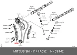 Genuine Oe Guide Chain Tension 1141A052 For Mitsubishi 1141-A052 Neu. Price: $38.09.