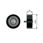 V-ribbed Belt Deflection/guide Pulley Drive Fits Mercedes-benz Gates T36437 New. Price: $35.81.