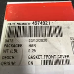 Cummins Gasket Isx 4974921 New. Price: $49.00.