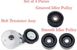 4 Pcs: Belt Tensioner Assy & 3 Idler Pulley Fits: Equinox Torrent 2006-2009 New. Price: $53.75.