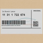 2X Genuine Bmw 11311722674 - Locking Bolt With Sealing Ring Series 5 Z3 Neu. Price: $38.91.
